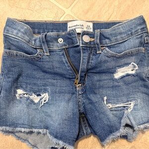 Abercrombie Kids Blue Ripped Denim Shorts - EUC